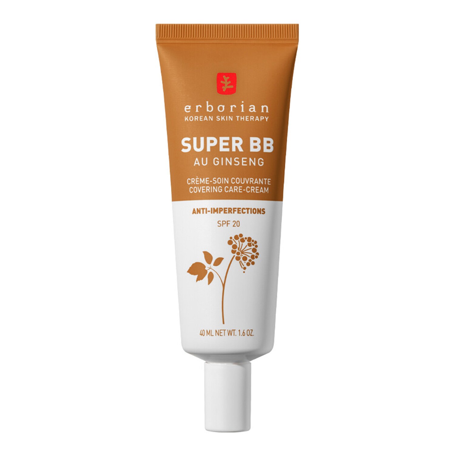 Erborian - Super Bb Au ginseng Nude – Kryjący Krem Korygujący Niedoskonałości - Bb Family Super Bb Caramel 40ml - Dla Kobiet