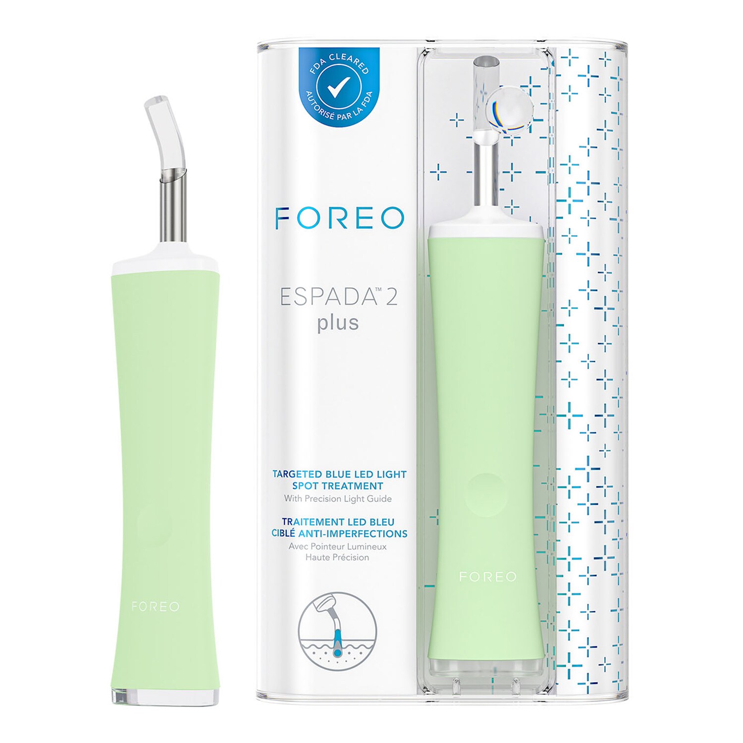 Foreo - Espada 2 Plus - Precyzyjna Kuracja Przeciwtrądzikowa Z Niebieskim Światłem - Espada 2 Plus Pistachio - Dla Kobiet