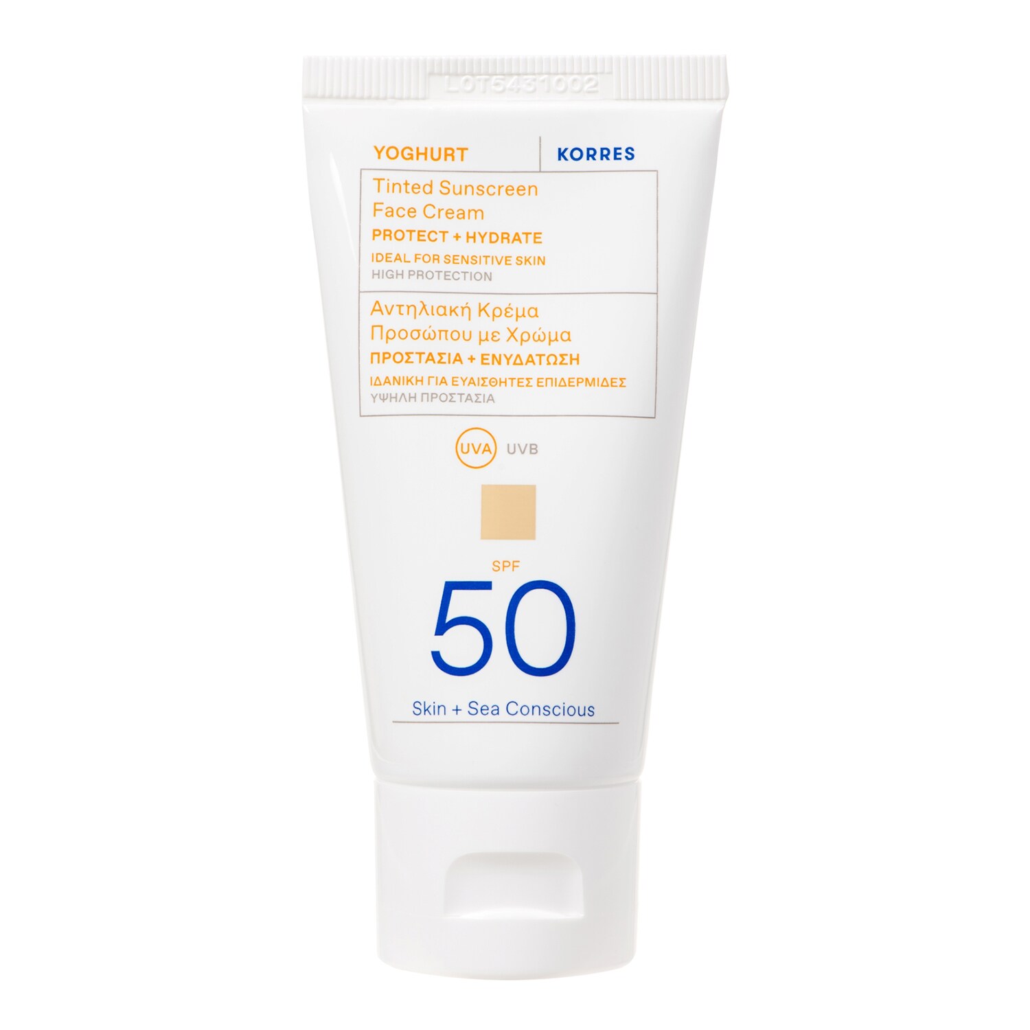 Korres - Yoghurt - Koloryzujący Krem Ochronny Do Twarzy Spf50 - Yoghurt Suncream Face 50 - Dla Kobiet