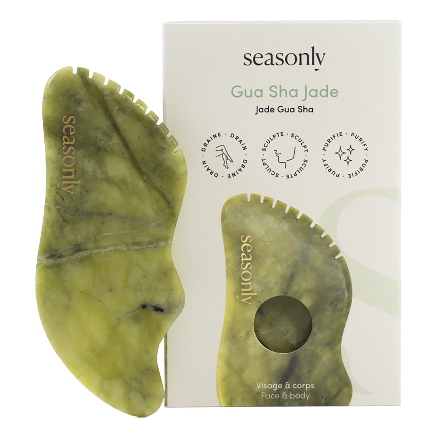 Seasonly - Mushroom Quartz - gua Sha Do Masażu Konturów Oczu - Tool Jade gua Sha Massage Stone - Dla Kobiet