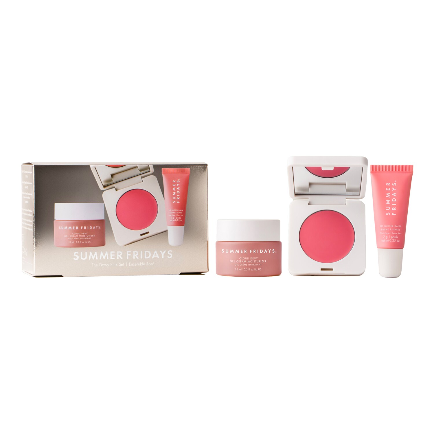 Summer Fridays - The Dewy Pink Set - Zestaw - The Hydrating Blush & Balm Trio - Dla Kobiet