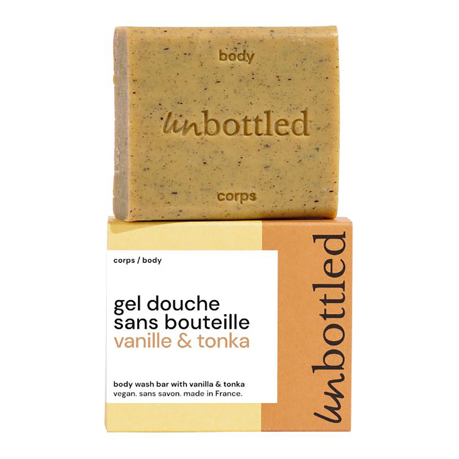 Unbottled - Żel Pod Prysznic Bez Butelki Wanilia I Tonka - Kostka Do Mycia O Neutralnym Ph - Shower Bar - Vanilla & Tonka - Dla Kobiet