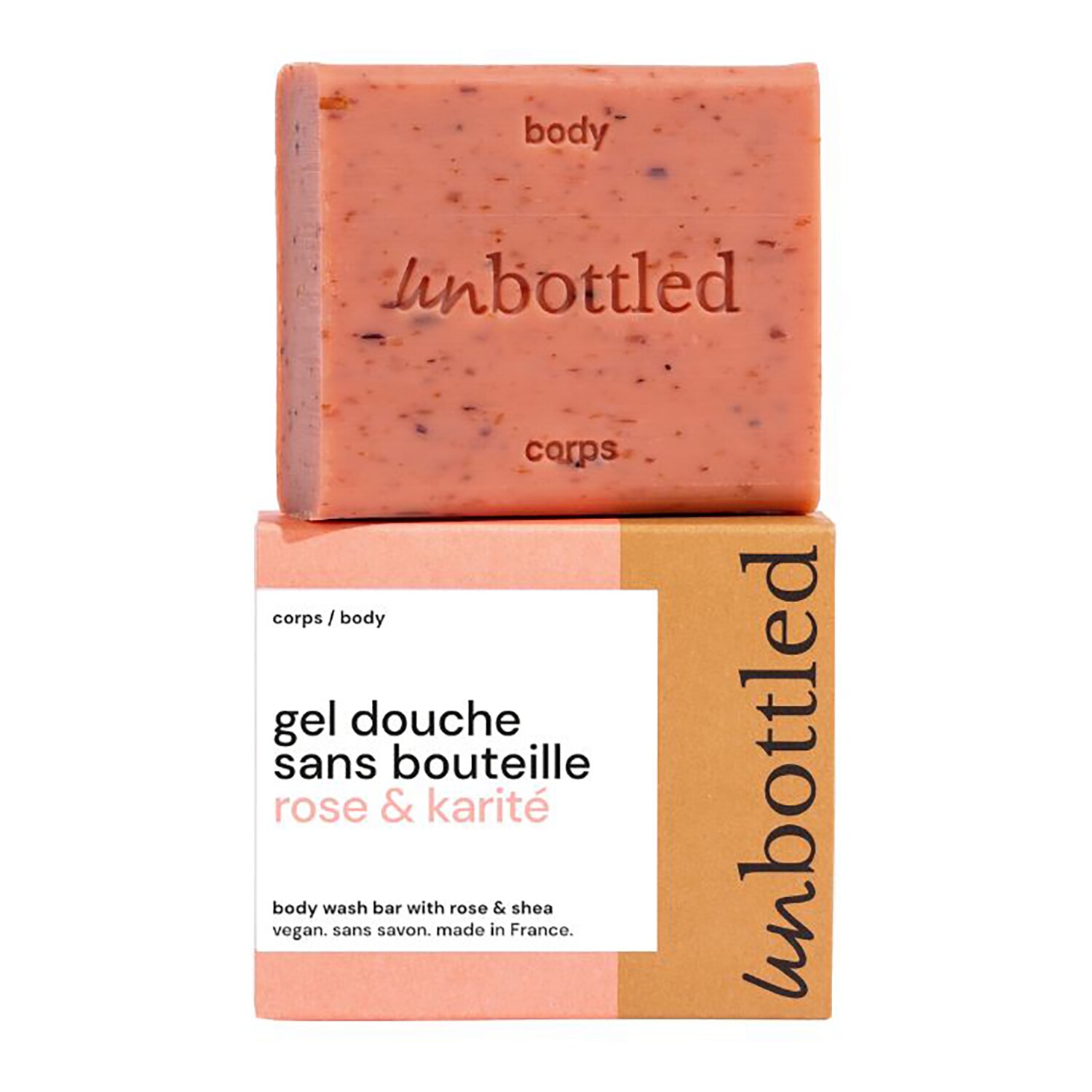 Unbottled - Żel Pod Prysznic Bez Butelki Róża I Shea - Kostka Do Mycia O Neutralnym Ph - Shower Bar - Rose & Shea - Dla Kobiet