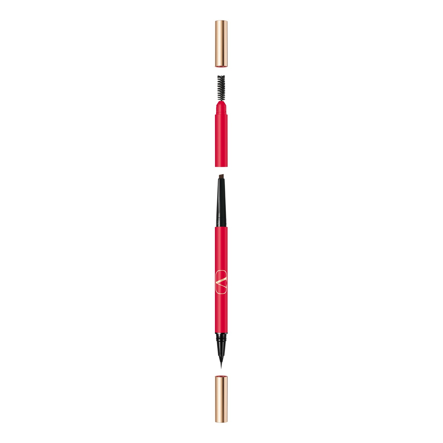 Valentino Make Up - Brow Trio - Pisak Do Brwi Z 3 Końcówkami - Liner, Kredka I Szczoteczka - Brown 02 - Dla Kobiet