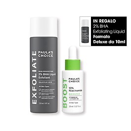 Skin perfecting 2% BHA liquid exfoliant + Boost 10% niacinamide booster