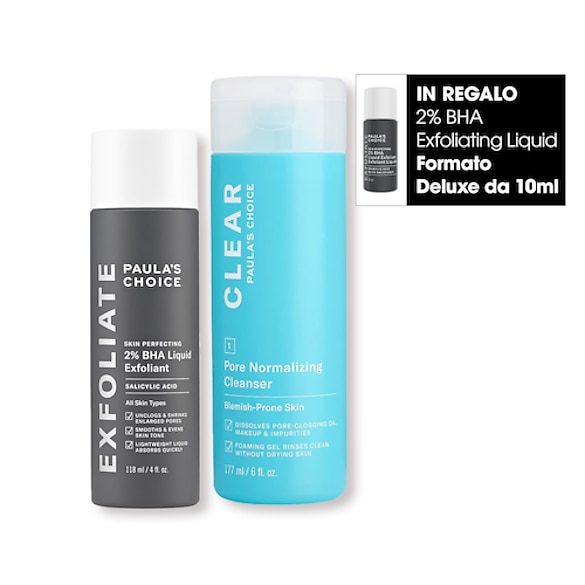 Skin perfecting 2% BHA liquid exfoliant + Pore normalizing cleanser, PAULA'S CHOICE
