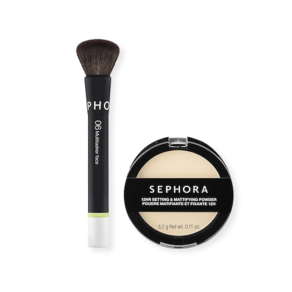 Pennello multiuso per il viso 06 + Cipria opacizzante e fissante, SEPHORA COLLECTION