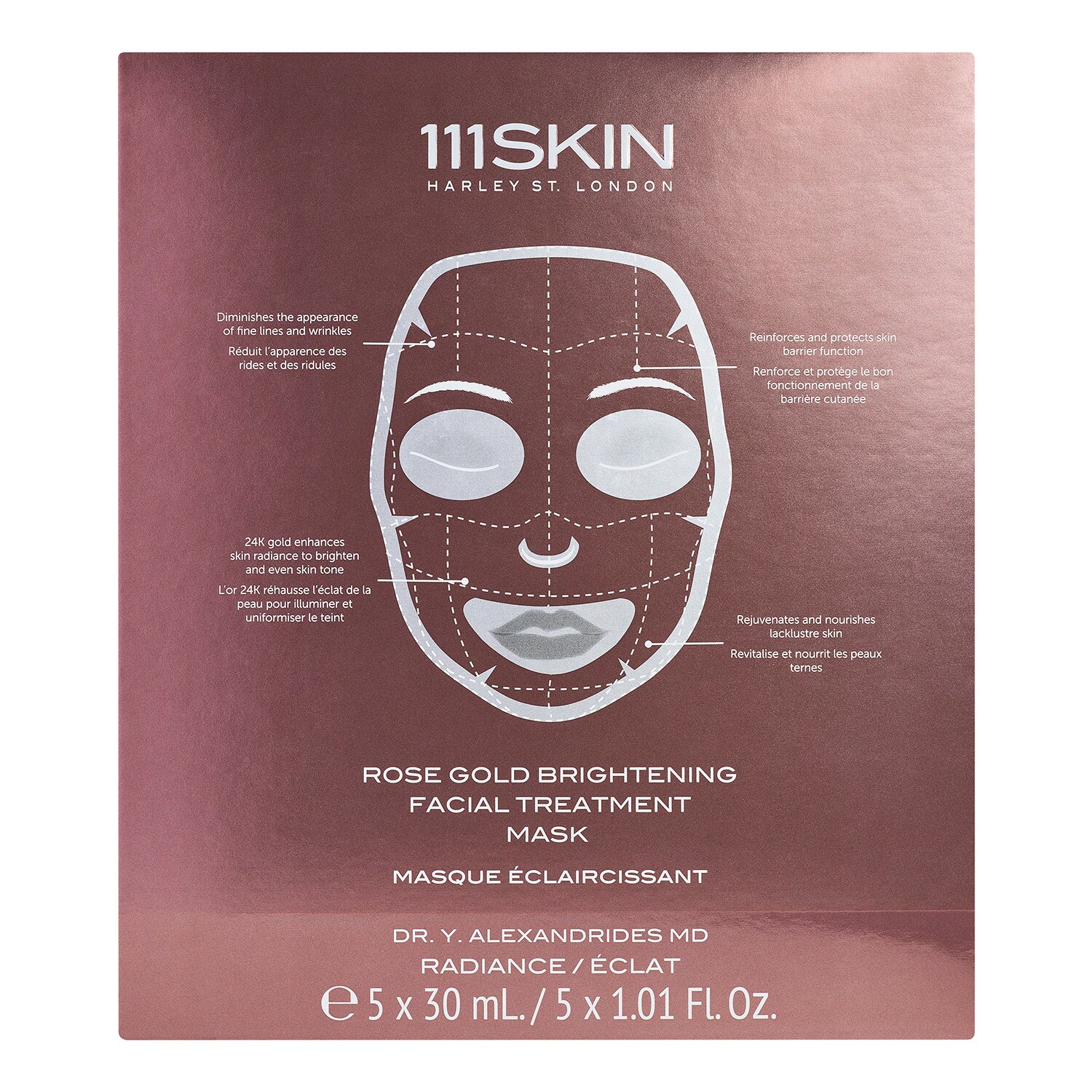 111SKIN - Rose Gold Brightening Facial Treatment Mask - Sada péče o obličej