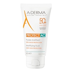 Protect AC - Fluide solaire visage matifiant SPF50+, A-DERMA