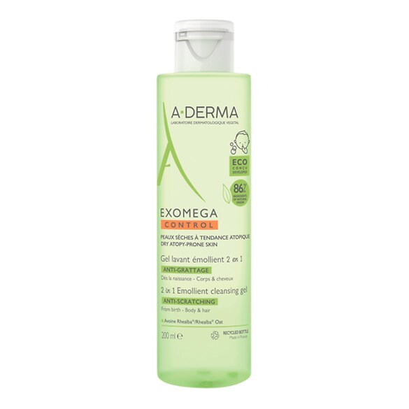 Exomega - Gel Lavant Emollient 2 En 1 Anti-Grattage, A-DERMA