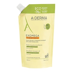 Exomega - Huile Lavante Emolliente Anti-Grattage Eco Recharge, A-DERMA