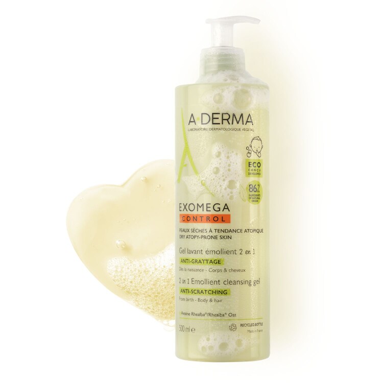 Exomega - Gel lavant émollient 2 en 1 anti-grattage