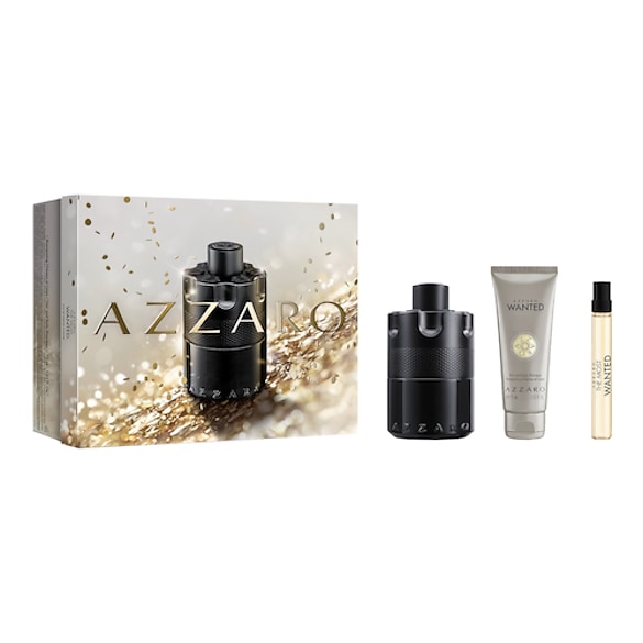 Wanted - Coffret Eau de Parfum Intense, Gel Cheveux & Corps et Format Voyage, AZZARO