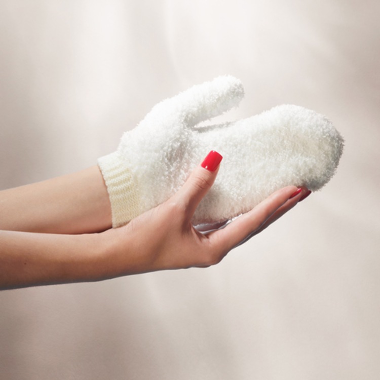 Fluffy Moufle - Gant ultra doux, démaquillant et nettoyant