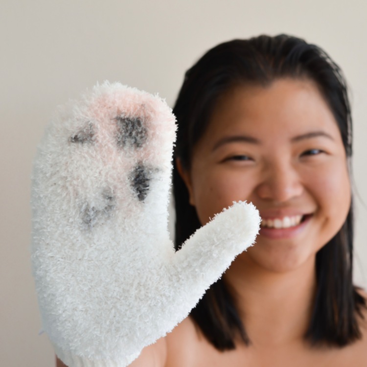 Fluffy Moufle - Gant ultra doux, démaquillant et nettoyant
