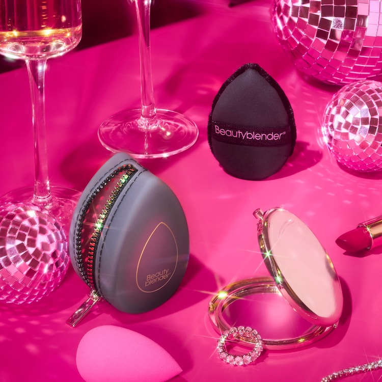 Midnight Blend & Blur Set - Set de esponja de maquillaje, borla y estuche