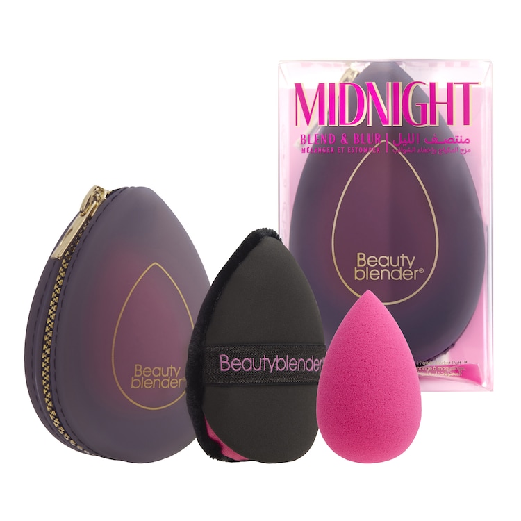 Midnight Blend & Blur Set - Set de burete pentru machiaj, puf si trusa