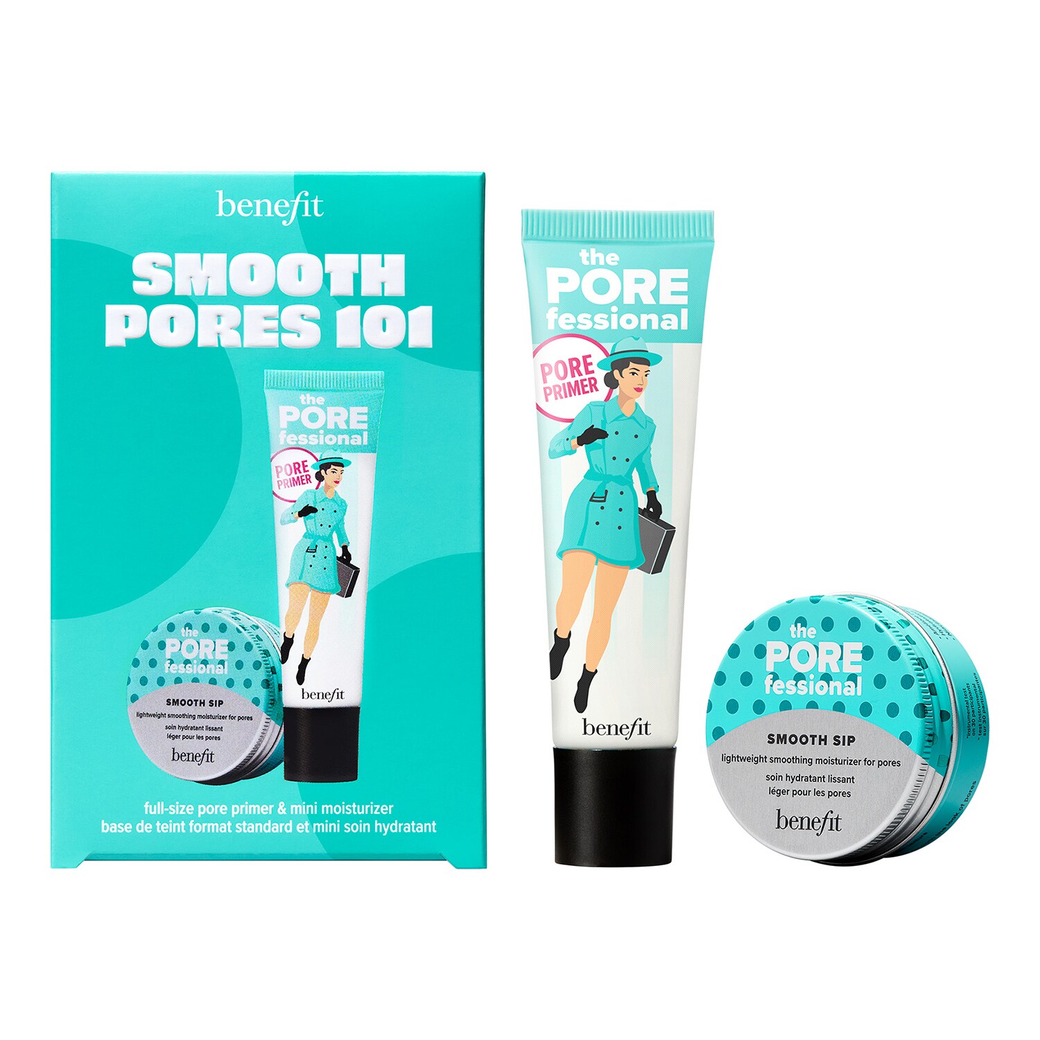 BENEFIT COSMETICS - Smooth Pores 101 - Set báze the POREfessional a hydratačního krému