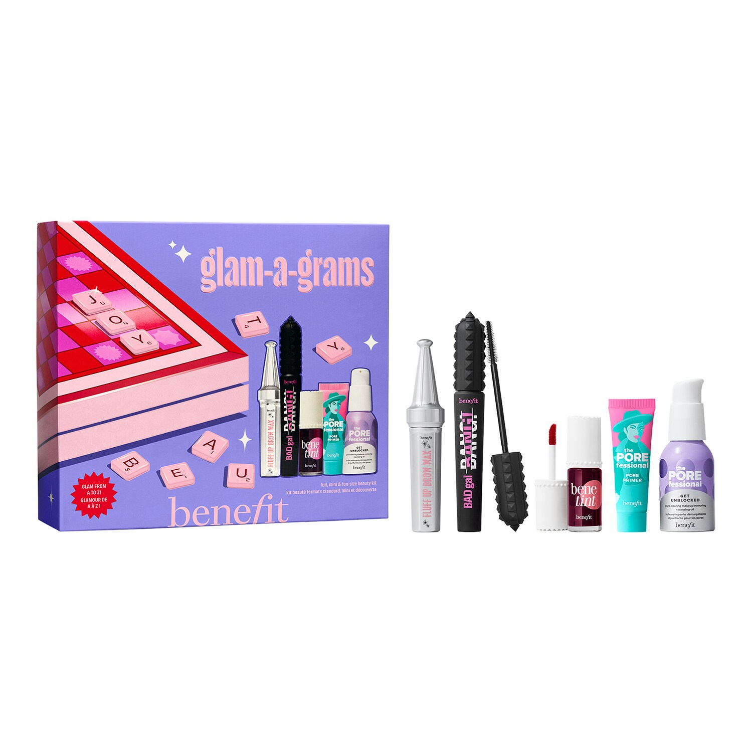 BENEFIT COSMETICS - Glam-A-Grams - Sada péče o pleť a líčení