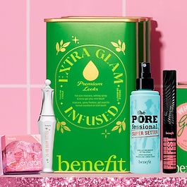 Extra Glam Infused - μάσκαρα, τζελ φρυδιών, settting spray χριστουγεννιάτικο σετ