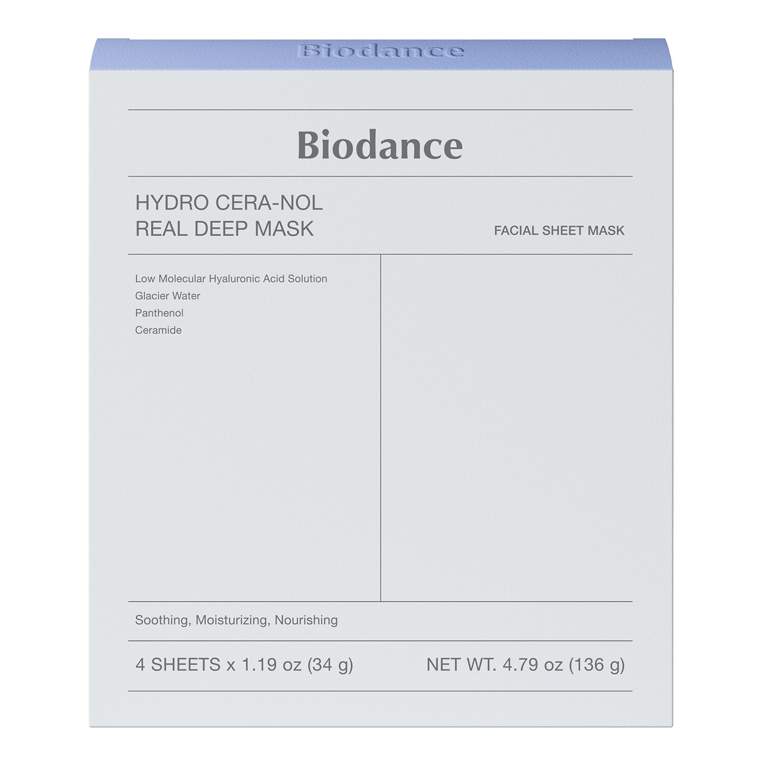 BIODANCE - Hydro Cera-Nol Real Deep Mask – Zklidňující a posilující maska
