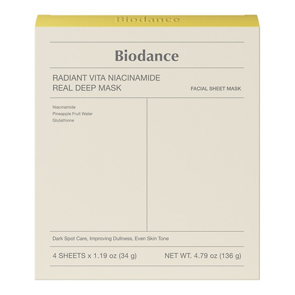 Radiant Vita Niacinamide Real Deep Mask – Maschera illuminante e unificante, BIODANCE