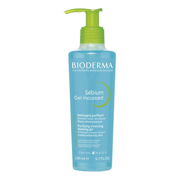 Sébium Gel moussant - Gel nettoyant purifiant peau grasse, BIODERMA