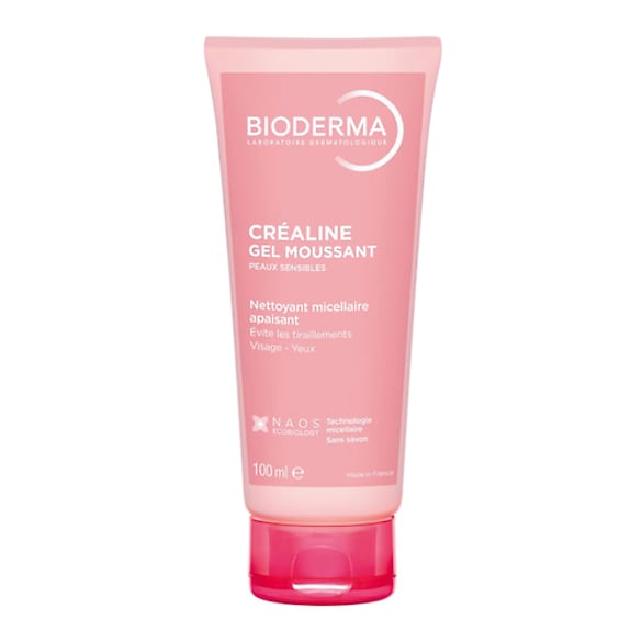 Créaline Gel Moussant - Nettoyant visage doux peaux sensibles à intolérantes, BIODERMA