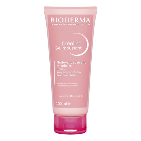Créaline Gel Moussant - Nettoyant visage doux peaux sensibles à intolérantes, BIODERMA