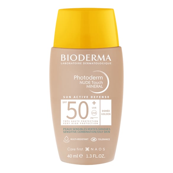 Photoderm NUDE Touch MINERAL SPF50+ - Soin solaire peau sensible mixte/grasse, BIODERMA