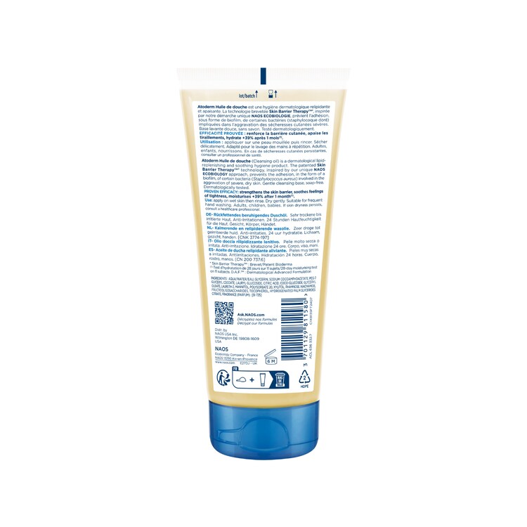 Atoderm Huile de douche - Soin lavant hydratant peaux sensibles visage et corps 