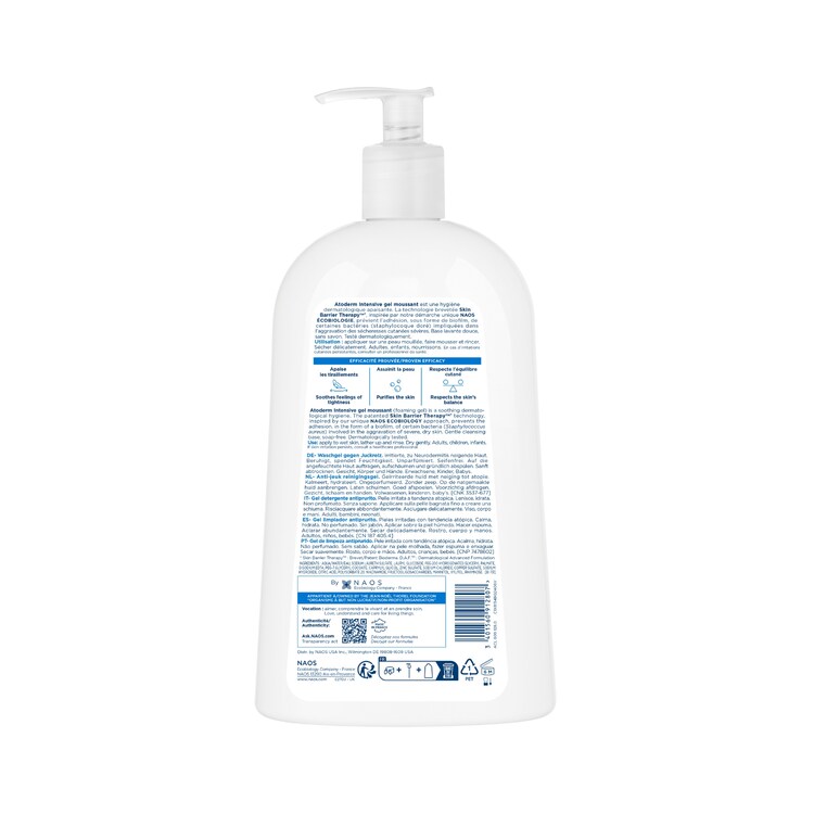 Atoderm Intensive - Gel Moussant visage et corps relipant et apaisant