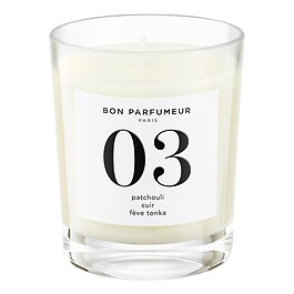 Patchouli, Cuir, Fèves de tonka - Bougie