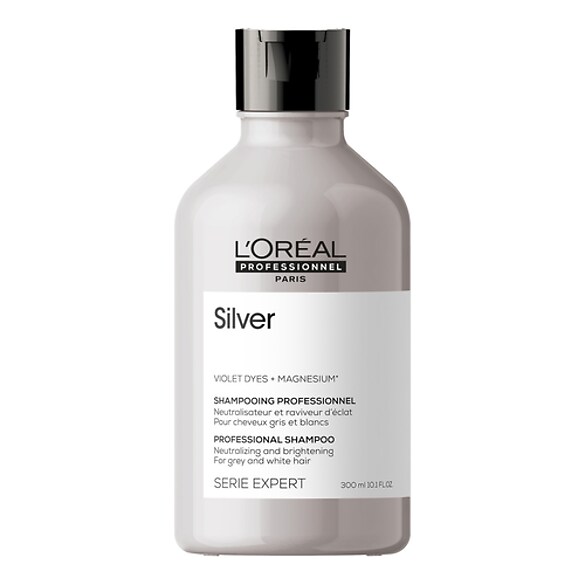 Silver Shampoo - Cabellos grises y blancos, neutraliza reflejos amarillos, L'Oréal Professionnel