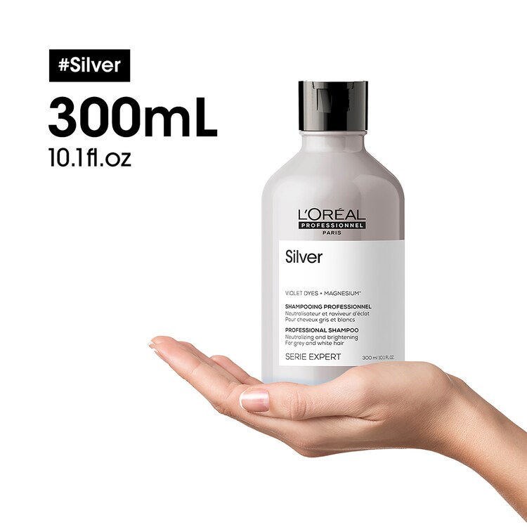 Silver Shampoo - Cabellos grises y blancos, neutraliza reflejos amarillos