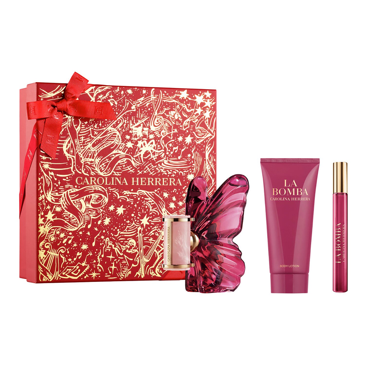 CAROLINA HERRERA - Carolina Herrera – Vánoční sada: parfémovaná voda + tělový krém+ miniatura