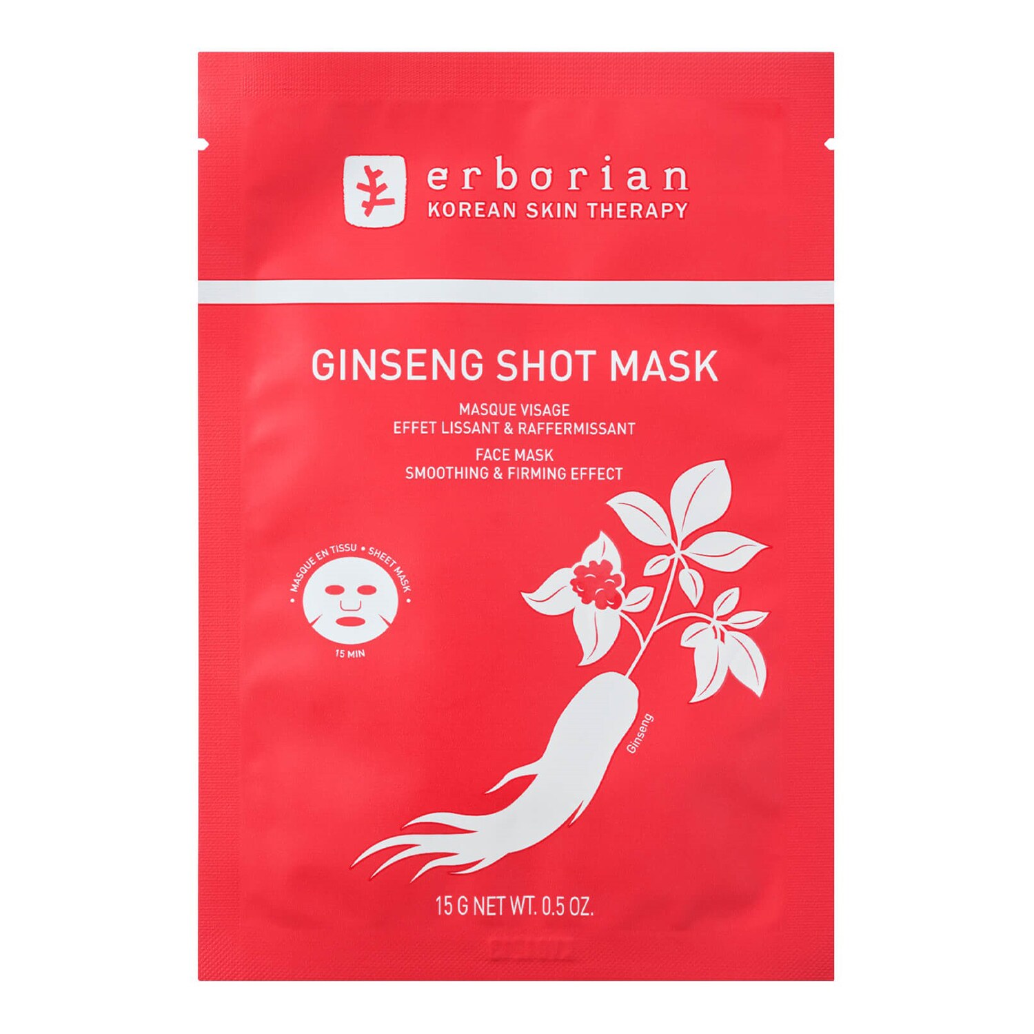 ERBORIAN - Ginseng Shot Masque - Vyhlazující a zpevňující pleťová maska