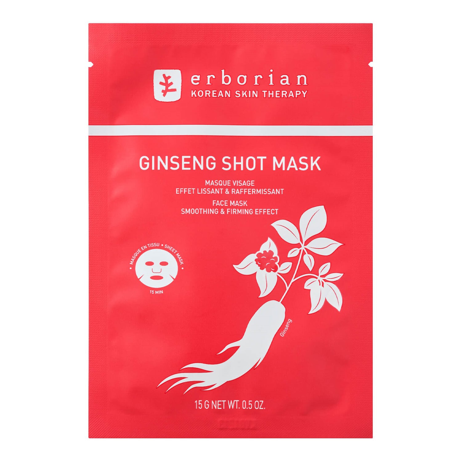 E-shop ERBORIAN - Ginseng Shot Masque - Vyhlazující a zpevňující pleťová maska