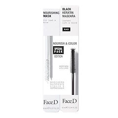 BIPACK MASCHERA CIGLIA & MASCARA NERO ALLA KERATINA - mascara curativo + mascara, FACE D
