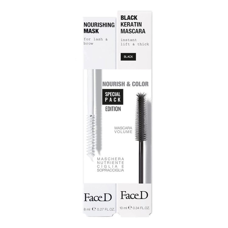 BIPACK MASCHERA CIGLIA & MASCARA NERO ALLA KERATINA - mascara curativo + mascara