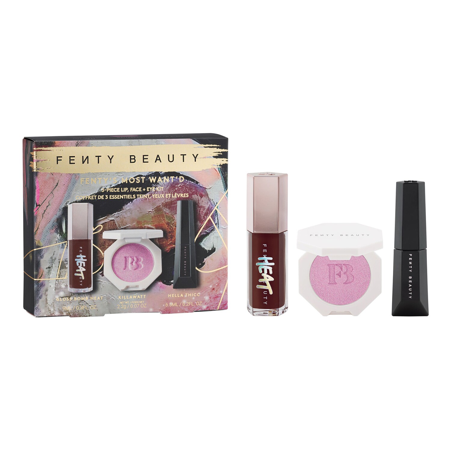 FENTY BEAUTY - Mini Lip Oil + Highlighter Duo – Make-up sada