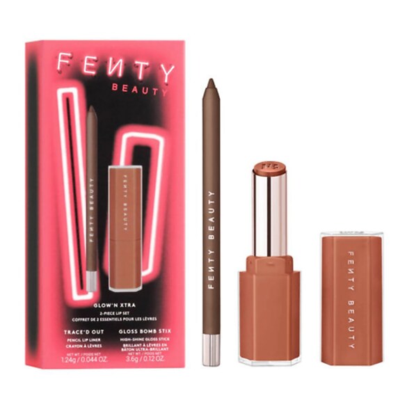 Glow'N Xtra - Lápiz de labios Trace'd Out y Gloss Bomb Stix, Fenty Beauty