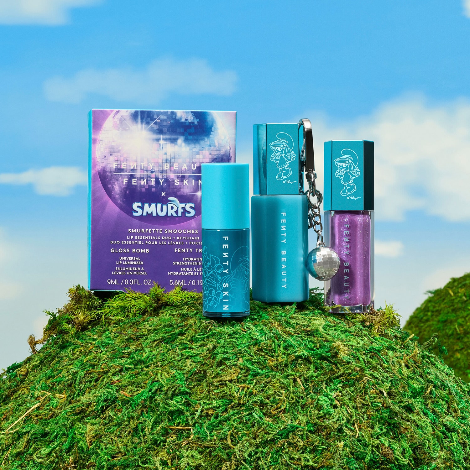 リップケア FENTY BEAUTY x SMURFS Smurfette Smooches Smurfette Smooches Lip Essentials Duo + Keychain | Fenty Beauty