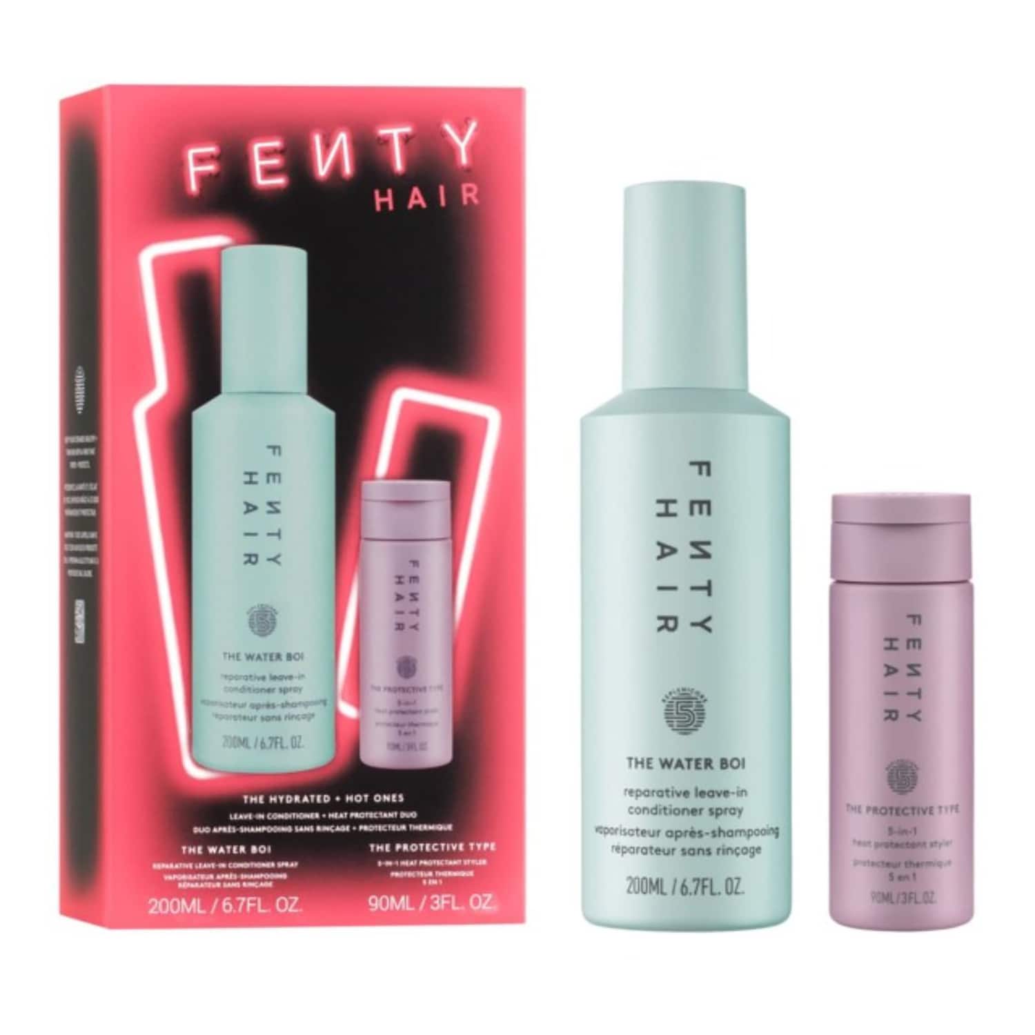 E-shop FENTY HAIR - Hydrated + Hot Ones - Duo bezoplachového kondicionéru + tepelné ochrany