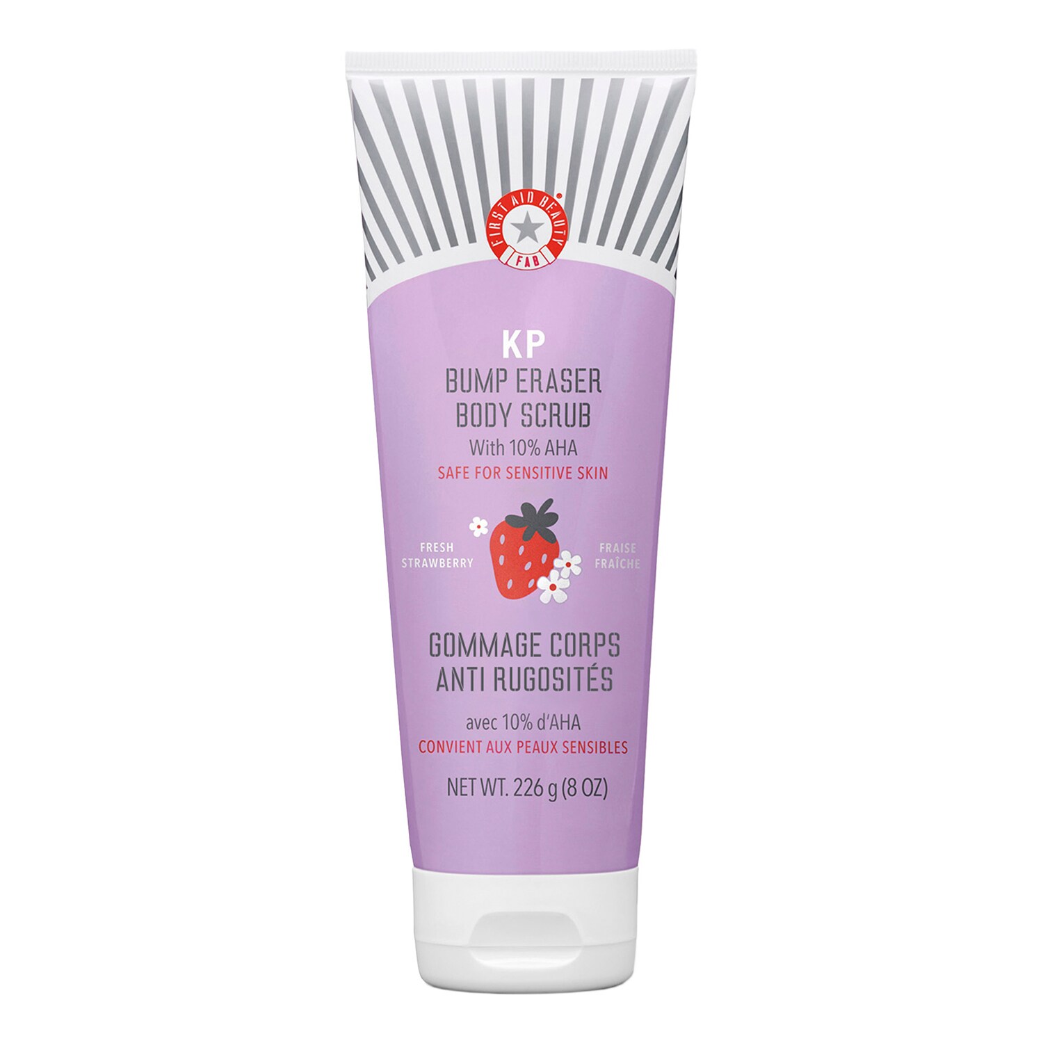 FIRST AID BEAUTY - KP Body Scrub Strawberry – Jemný tělový peeling s AHA kyselinou