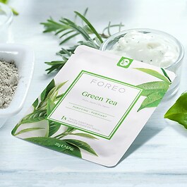 Green Tea - Maschera viso in tessuto purificante pelli miste attivabile da UFO