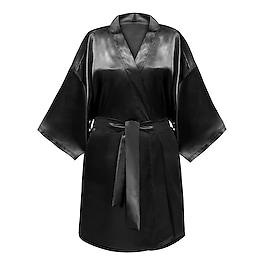 Kimono Style Satin Bathrobe - Szlafrok image