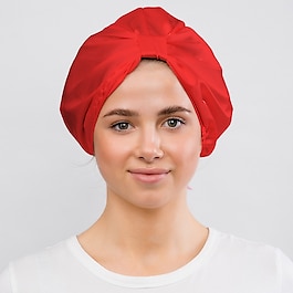Anti-Frizz Satin Hair Bonnet Red - Satynowy czepek do włosów