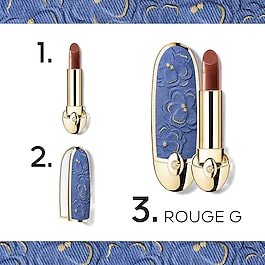 Rouge G Blooming Denim - La cover gioiello con doppio specchio