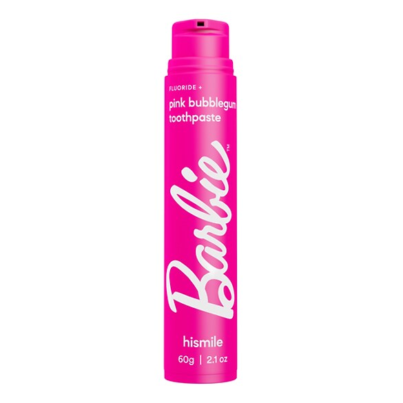 Fluoride + - Pasta de dinti Bubblegum roz Barbie, Hismile